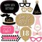Big Dot of Happiness Chic 18th Birthday - Pink, Black and Gold - Birthday Party Photo Booth Props Kit - 20 Count